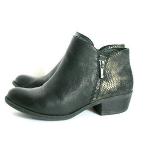 Lucky Brand Womens Black Blare Leather Bootie 7m